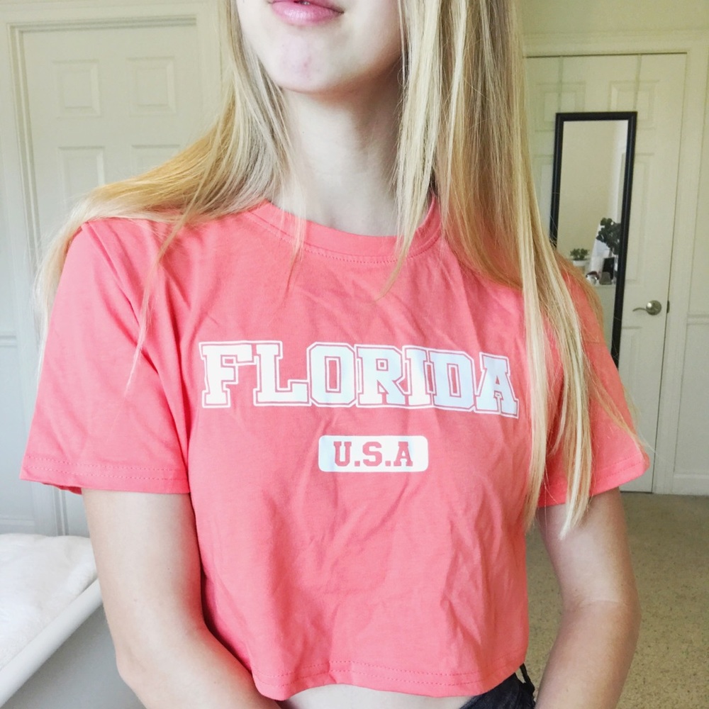 FLORIDA orange cropped tee